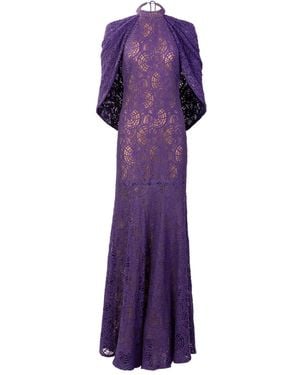 Silvia Tcherassi Salvina Lace Maxi Dress - Purple