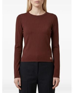 Saint Laurent Cassandre Long-Sleeve Top - Red