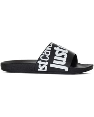 Just Cavalli Logo-Print Slides - White
