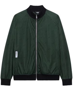 Gcds Pinstripe Logo-Patch Jacket - Green