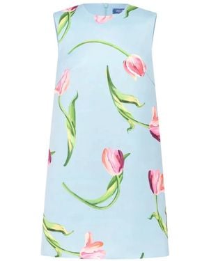 LEO LIN Yvonne Tulip-Print Mini Dress - Blue