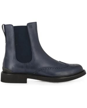 Tod's Brogue-Detail Chelsea Boots - Blue