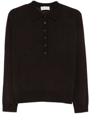 ViCOLO Geknöpfter Polo-Pullover - Schwarz