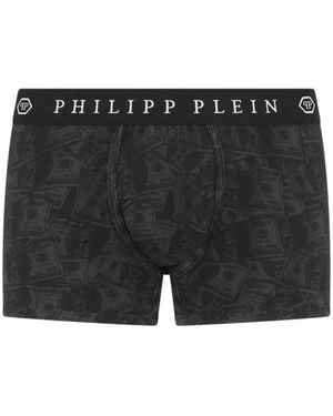 Philipp Plein Dollar-Print Boxers - Black
