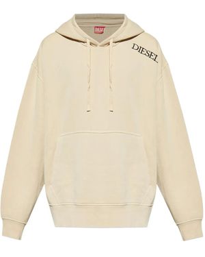 DIESEL Logo-Embroidered Hoodie - Natural