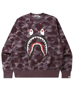A Bathing Ape Colour Camo Shark Sweatshirt - Purple