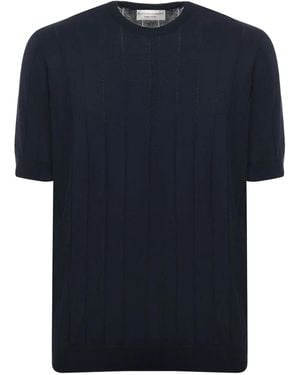 FILIPPO DE LAURENTIIS Ribbed-Knit T-Shirt - Blue