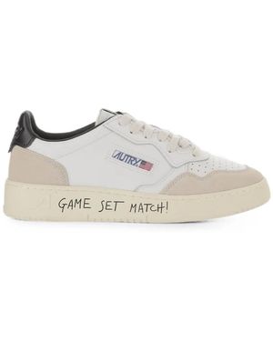 Autry Panelled Lace-Up Trainers - White