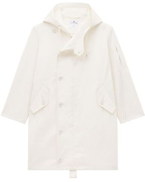 Courreges Stretch-Cotton Hooded Parka - White