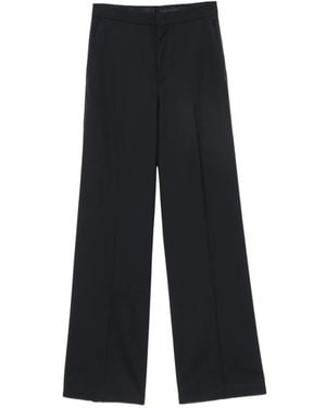 Tagliatore Pressed-Crease Wide-Leg Pants - Black