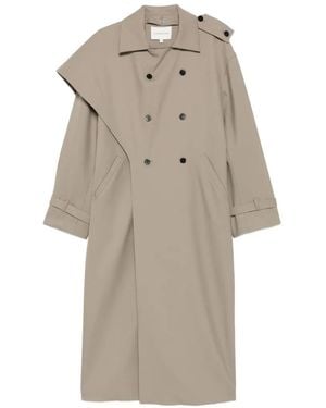 Viktoria Chan Larissa Oversized Double-Breasted Wool Coat - Natural