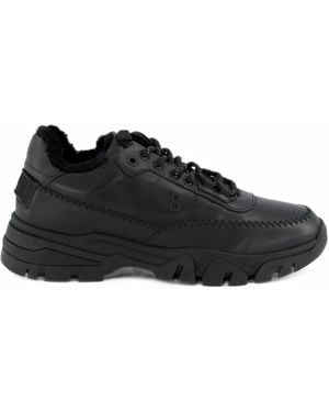Bogner Zapatillas Con Forro De Piel E Borrego Y Sobrehilado - Negro