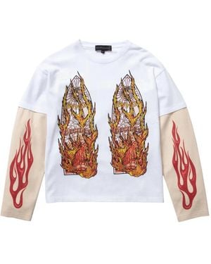 Who Decides War Long-Sleeve Graphic T-Shirt - White