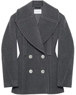 Givenchy Double-Breasted Balloon-Sleeve Jacket - Gray