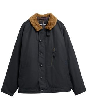 Barbour Macklow Fleece-Collar Zip-Up Jacket - Black