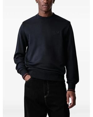 Fred Perry Logo-Embroidered Sweatshirt - Black