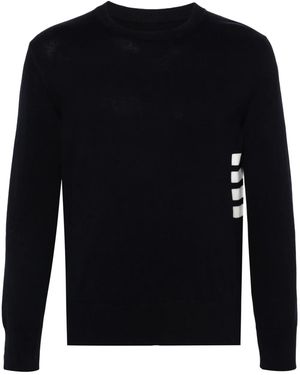 Thom Browne Sweat À Détails Rayés - Bleu
