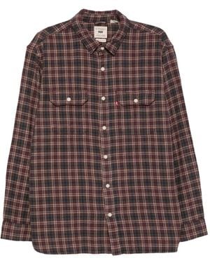 Levi's Check-Pattern Flap-Pocket Shirt - Brown