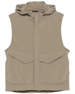 C.P. Company Goggle-Detail Hooded Gilet - Natural