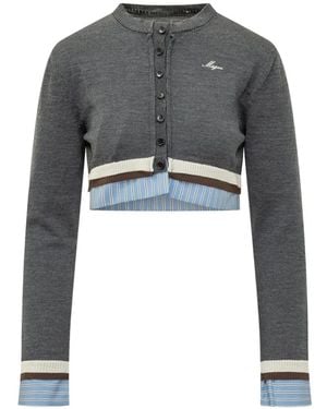 MSGM Cardigan Im Layering-Look Kurz Geschnitten - Grau