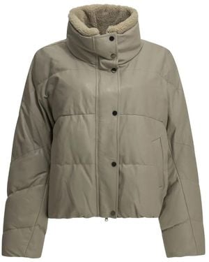 Brunello Cucinelli Quilted Leather Jacket - Green