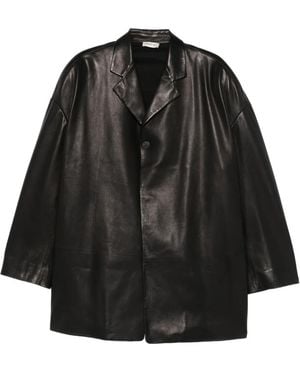 Fear Of God Button-Up Leather Coat - Black