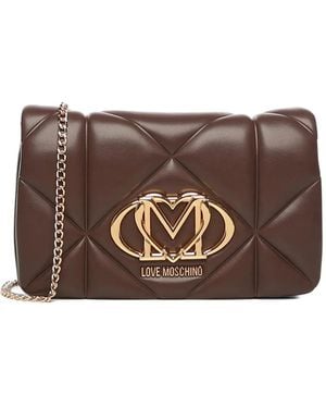 Love Moschino Quilted Logo Shoulder Bag - Brown