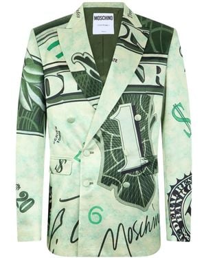 Moschino Traje Con Estampado Gráfico Y Doble Botonadura - Verde
