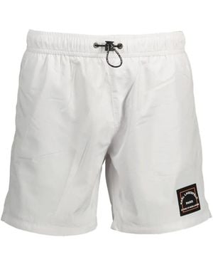 KARL LAGERFELD Logo-Patch Drawstring Swim Shorts - White