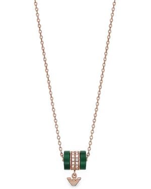 Emporio Armani Eagle-Charm Necklace - White