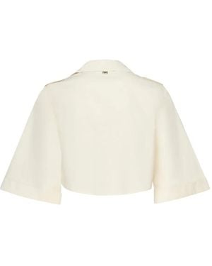 Marciano Flap-Pocket Button Cropped Shirt - Natural