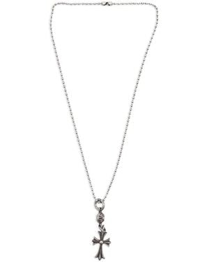 Chrome Hearts Cross Ball-Chain Necklace - White