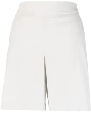 Theory Pantalones Cortos De Talle Alto - Blanco