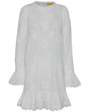 PHILIPPA 1970 Mera Floral-Appliqué Ruffled Midi Dress - Grey
