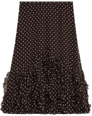 Valentino Garavani Polka-Dot Ruffled Skirt - Black