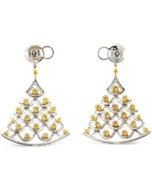 HYT Jewelry Pendientes Con Colgante Con Diamantes - Metálico