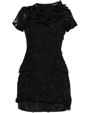 Sportmax Ala Floral-Lace Mini Dress - Black