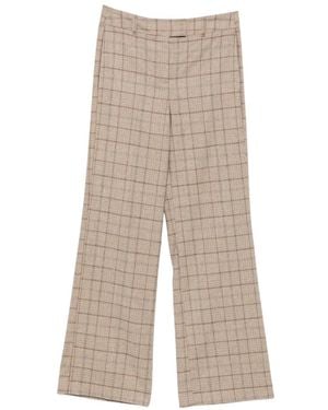 MAISON 123 Layla Check-Pattern Trousers - Natural