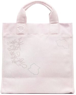 Objects IV Life Sac Cabas En Coton À Logo Imprimé - Rose