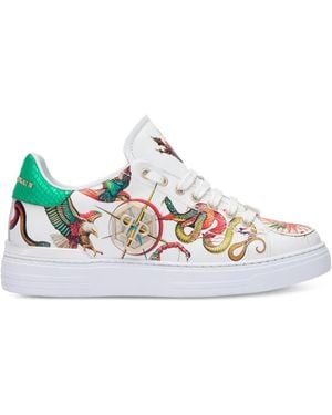 Philipp Plein Printed Low-Top Trainers - White