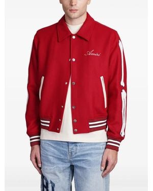Amiri Logo-At-Chest Bomber Jacket - Red