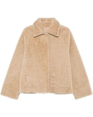 Arma Shearling Collared Jacket - Natural