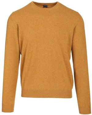 Fedeli Fine-Knit Crew-Neck Sweater - Yellow