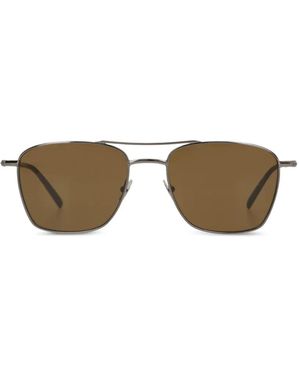 Saint Laurent 866 Double-Bridge Pilot-Frame Sunglasses - Grey