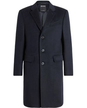 ZEGNA Einreihiger Oasi Mantel - Blau