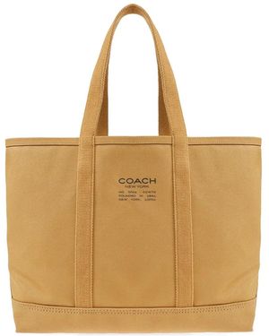 COACH Utility Stitched Detail Tote Bag - Natural