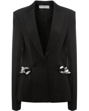 JW Anderson Chain-Detailed Single-Breasted Blazer - Black