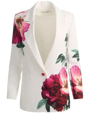 Alice + Olivia Denny Boyfriend Blazer Mit Reverskragen - Weiß
