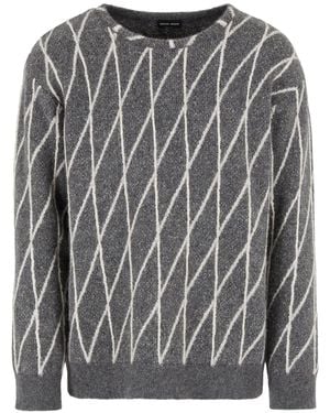 Giorgio Armani Maglione A Rombi - Nero