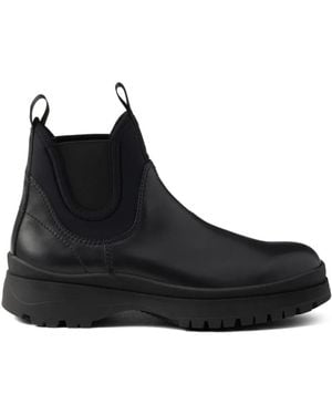 Prada Leather Ankle Boots - Black